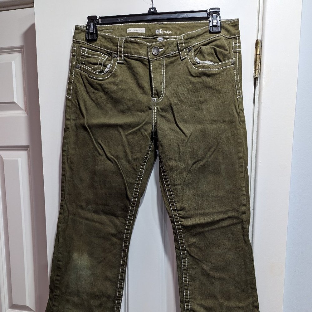 Kut from the Kloth Natalie High Rise Bootcut sz 14 Custom Dye